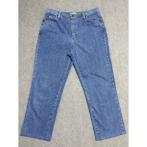 Lee Jeans Womens 12 Medium Blue Relaxed Straight Leg High Rise Denim Classic Fit
